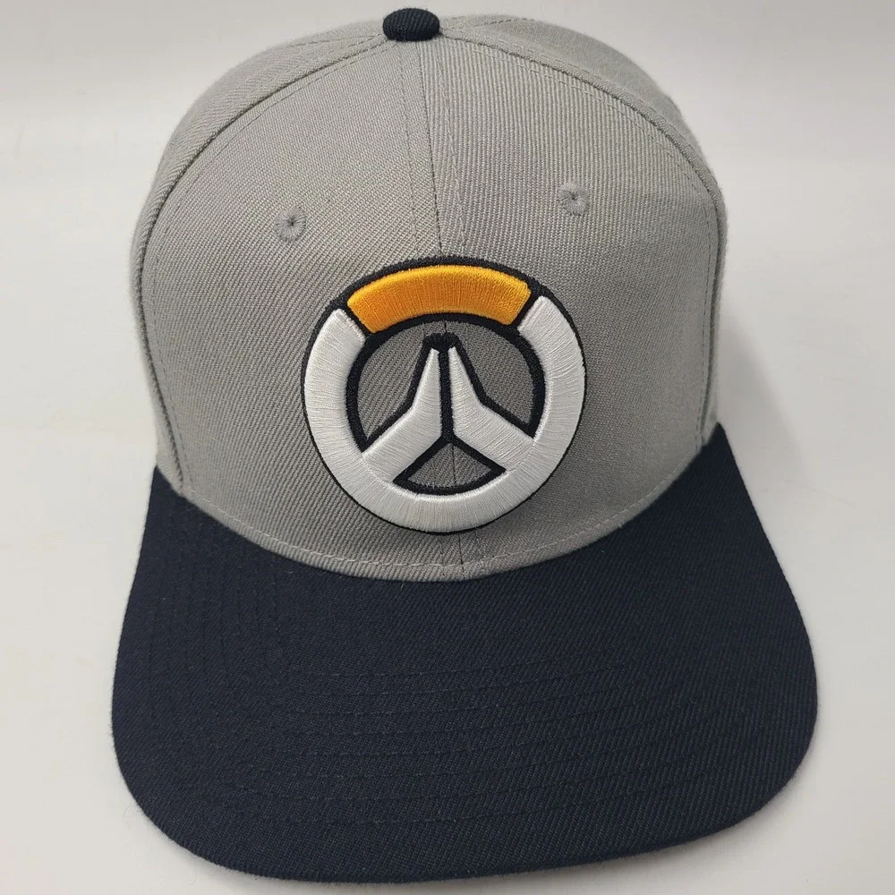 Overwatch Hat Snapback Blizzard Entertainment Gray Black Video Game Wool Blend